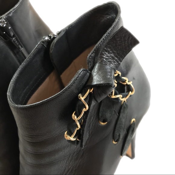 Chloe Booties with interwoven Leather Chain Accent - Picture 5 of 8